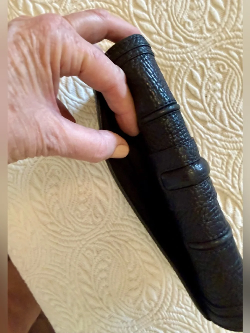 Burberry Black Pebbled Leather Long Wallet